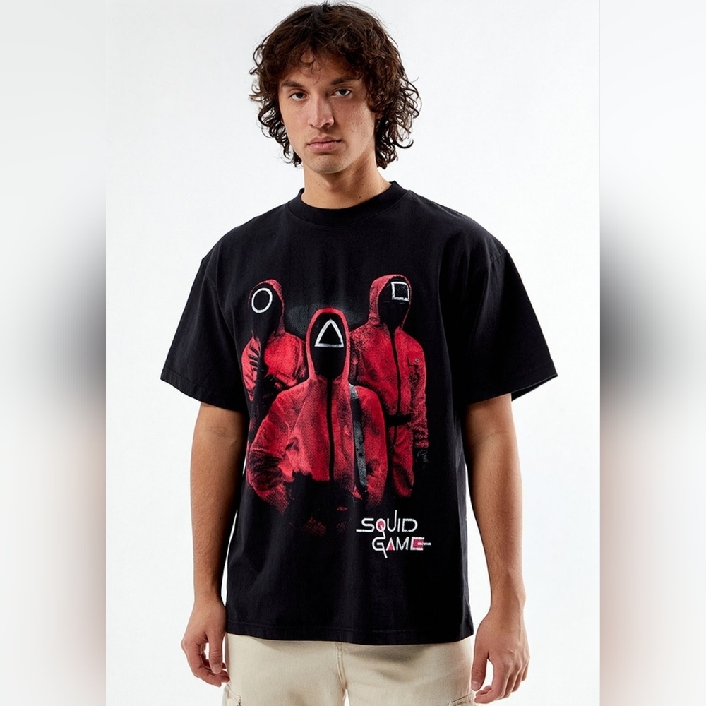 Pacsun Netflix Squid Game Pink Guards T-Shirt